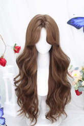 Süße Lolita Mittelscheitel Lange Lockige Perücke 4 Farben